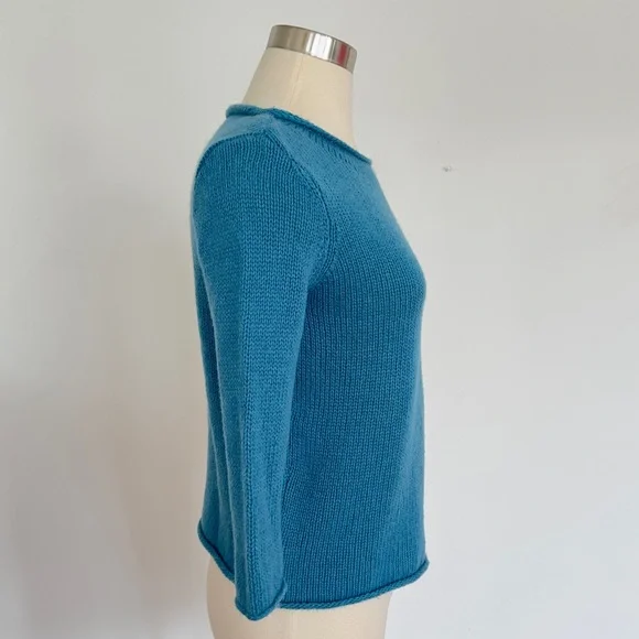 Eileen Fisher Yak Wool Sweater in Blue Petite - Picture 3 of 8